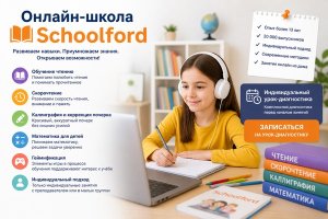 Онлайн-школа Schoolford: обучение чтению, скорочтению, каллиграфии и математике для детей